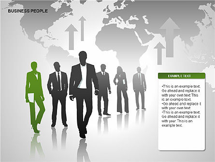 Mensen uit het bedrijfsleven diagrammen, Dia 2, 00221, Businessmodellen — PoweredTemplate.com