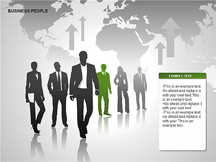 Mensen uit het bedrijfsleven diagrammen, Dia 4, 00221, Businessmodellen — PoweredTemplate.com
