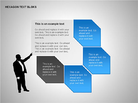 Hexágono bloquea formas de texto, Diapositiva 3, 00223, Formas — PoweredTemplate.com