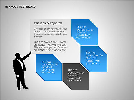 Hexágono bloquea formas de texto, Diapositiva 4, 00223, Formas — PoweredTemplate.com