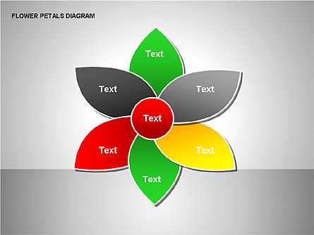 Fiore petali diagrammi, Modello PowerPoint, 00226, Diagrammi Palco — PoweredTemplate.com