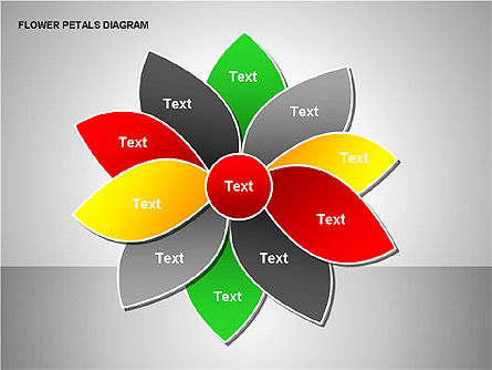 Fiore petali diagrammi, Slide 12, 00226, Diagrammi Palco — PoweredTemplate.com