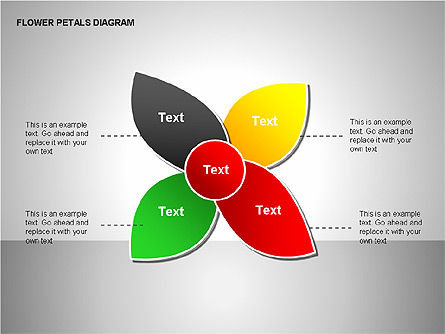 Fiore petali diagrammi, Slide 3, 00226, Diagrammi Palco — PoweredTemplate.com