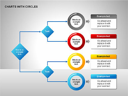 Flow Charts with Circles, Slide 11, 00229, Flow Charts — PoweredTemplate.com