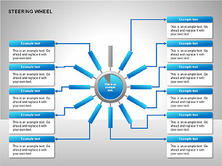  Gráficos de roda de direção, Deslizar 12, 00230, Diagramas de Etapas — PoweredTemplate.com