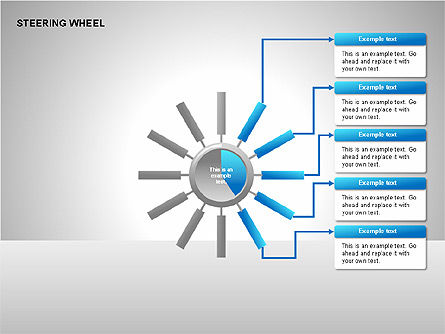  Gráficos de roda de direção, Deslizar 6, 00230, Diagramas de Etapas — PoweredTemplate.com