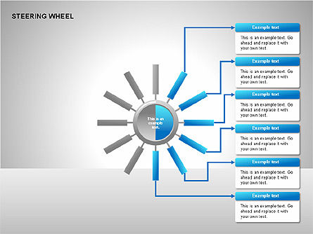  Gráficos de roda de direção, Deslizar 7, 00230, Diagramas de Etapas — PoweredTemplate.com