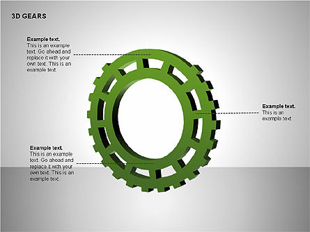 3D Zahnräder Formen, Folie 15, 00231, Schablonen — PoweredTemplate.com