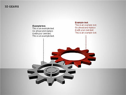 Formes d'engrenages 3D, Diapositive 8, 00231, Formes — PoweredTemplate.com