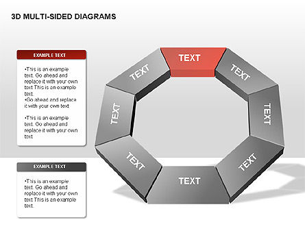 Diagramas Multi-Sided 3D, Diapositiva 2, 00234, Diagramas de la etapa — PoweredTemplate.com