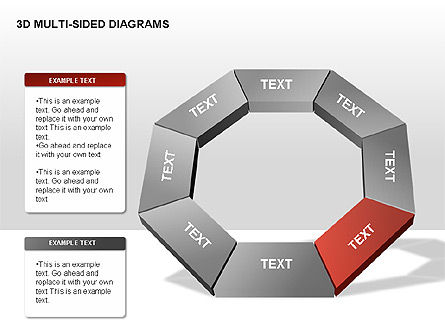 Diagrammes multi-faces 3D, Diapositive 5, 00234, Schémas d'étapes — PoweredTemplate.com