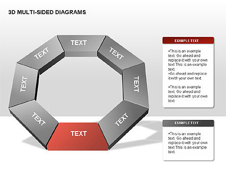 Diagramas Multi-Sided 3D, Diapositiva 6, 00234, Diagramas de la etapa — PoweredTemplate.com