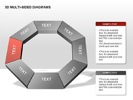 Diagramas Multi-Sided 3D, Diapositiva 8, 00234, Diagramas de la etapa — PoweredTemplate.com