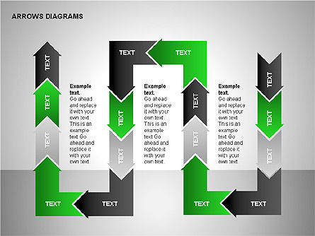 Kettenprozess Pfeile Diagramm, Folie 10, 00236, Textfelder — PoweredTemplate.com