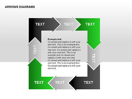 Chain Process Arrows Diagram, Slide 3, 00236, Text Boxes — PoweredTemplate.com