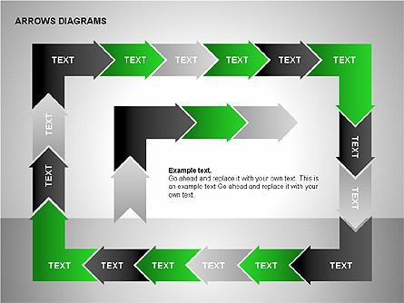 Chainproces pijlen diagram, Dia 9, 00236, Tekstvakken — PoweredTemplate.com