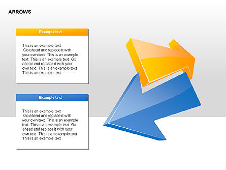互动箭集合图, 免费 PowerPoint模板, 00237, 形状 — PoweredTemplate.com