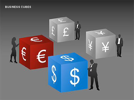 Diagrammes des cubes d'affaires, Diapositive 14, 00240, Graphiques matriciels — PoweredTemplate.com
