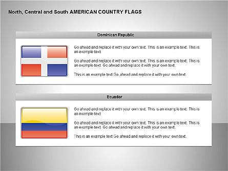 Do Norte Central e América do sul países bandeiras grátis, Deslizar 6, 00245, Formas — PoweredTemplate.com