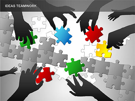 Puzzle Ideas Teamwork Diagrams, Slide 7, 00249, Puzzle Diagrams — PoweredTemplate.com