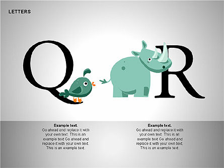 Collection de formes de lettres avec animaux, Diapositive 10, 00250, Formes — PoweredTemplate.com