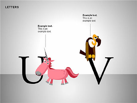 Collection de formes de lettres avec animaux, Diapositive 12, 00250, Formes — PoweredTemplate.com