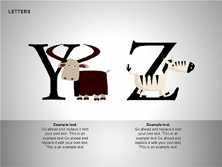 Le lettere con gli animali forme di raccolta, Slide 14, 00250, Forme — PoweredTemplate.com