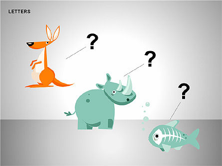 Collection de formes de lettres avec animaux, Diapositive 15, 00250, Formes — PoweredTemplate.com