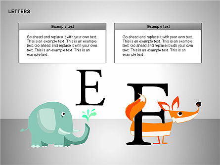 Letters with Animals Shapes Collection, Slide 4, 00250, Shapes — PoweredTemplate.com