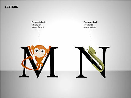 Collection de formes de lettres avec animaux, Diapositive 8, 00250, Formes — PoweredTemplate.com