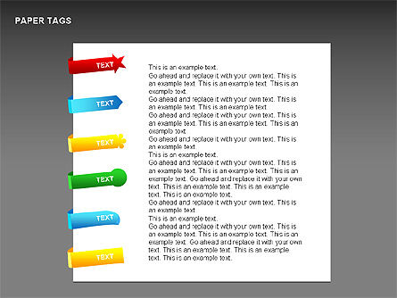 Paper Tags Diagrams, Slide 14, 00251, Text Boxes — PoweredTemplate.com