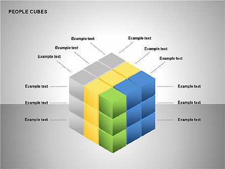 People and Cubes Shapes, Slide 11, 00252, Silhouettes — PoweredTemplate.com