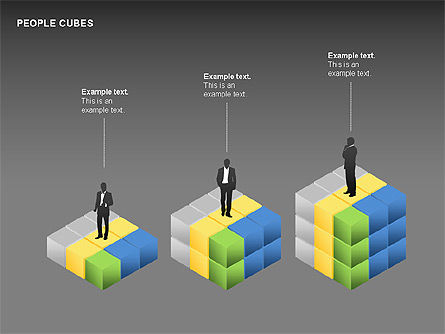 People and Cubes Shapes, Slide 12, 00252, Silhouettes — PoweredTemplate.com