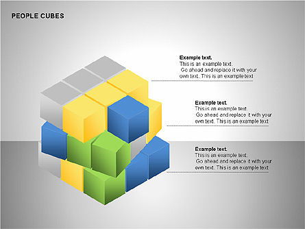 People and Cubes Shapes, Slide 13, 00252, Silhouettes — PoweredTemplate.com