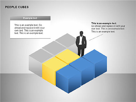 People and Cubes Shapes, Slide 5, 00252, Silhouettes — PoweredTemplate.com