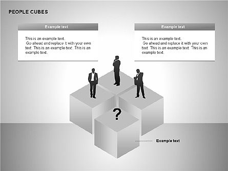 People and Cubes Shapes, Slide 9, 00252, Silhouettes — PoweredTemplate.com