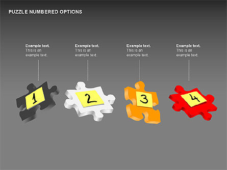 Numbered Puzzles Diagrams, PowerPoint Template, 00253, Puzzle Diagrams — PoweredTemplate.com