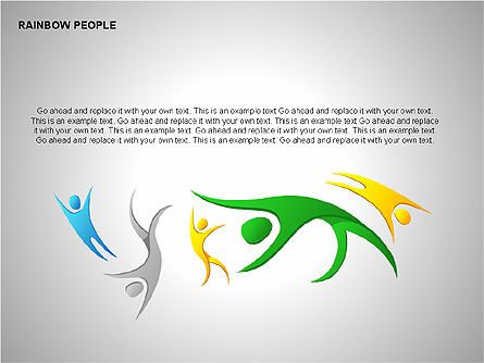 Rainbow mensen diagrammen, Dia 3, 00254, Figuren — PoweredTemplate.com