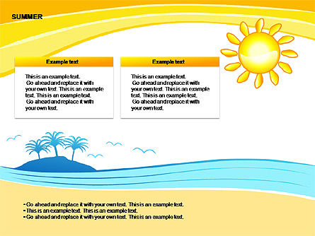 Summer diagrams, Modelo do PowerPoint, 00258, Caixas de texto — PoweredTemplate.com