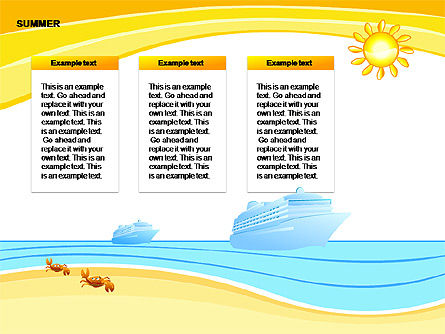 Diagrammes d'été, Diapositive 15, 00258, Boîtes de texte — PoweredTemplate.com