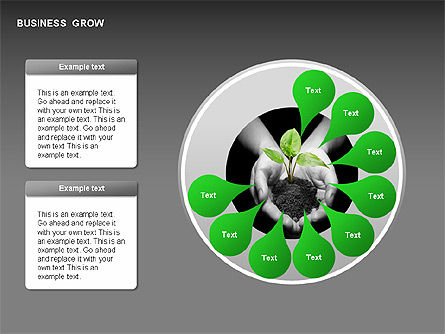 La crescita del business mette in scena diagrammi, Slide 3, 00259, Diagrammi Palco — PoweredTemplate.com