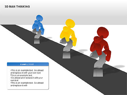 3d 남자 생각, 슬라이드 3, 00265, 단계 도표 — PoweredTemplate.com