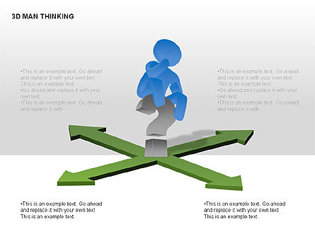 Hombre 3D pensando, Diapositiva 4, 00265, Diagramas de la etapa — PoweredTemplate.com
