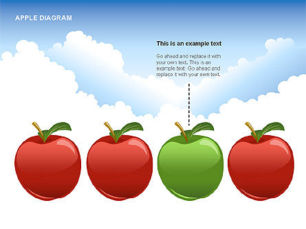 Colección de Diagramas de Apple, Diapositiva 3, 00266, Diagramas de la etapa — PoweredTemplate.com
