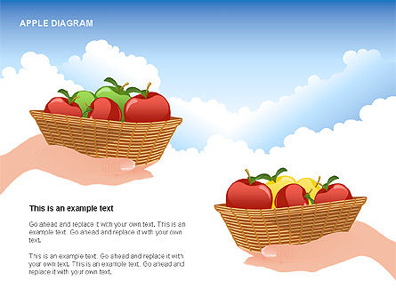Colección de Diagramas de Apple, Diapositiva 9, 00266, Diagramas de la etapa — PoweredTemplate.com