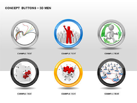 Hombre 3D Botones, Diapositiva 2, 00272, Iconos — PoweredTemplate.com