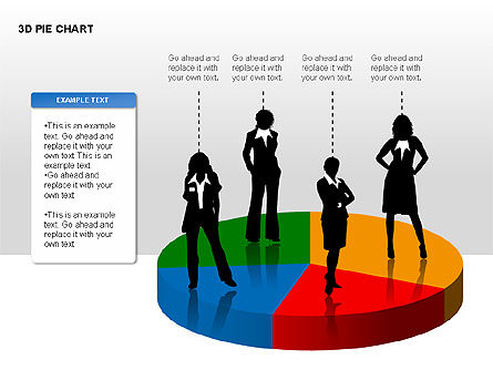 3D Pie Charts with Silhouettes, Slide 10, 00273, Pie Charts — PoweredTemplate.com