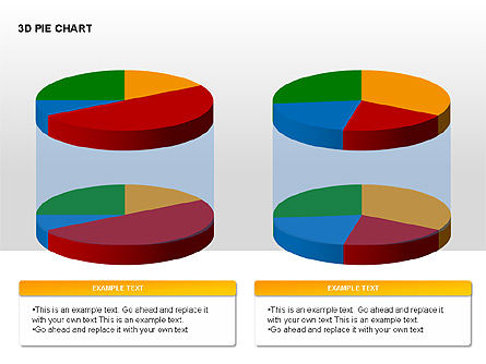 3d Pie Charts Dengan Siluet, Slide 7, 00273, Bagan Bulat — PoweredTemplate.com