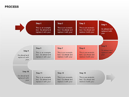 Schemi di processo, Modello PowerPoint, 00288, Diagrammi di Processo — PoweredTemplate.com