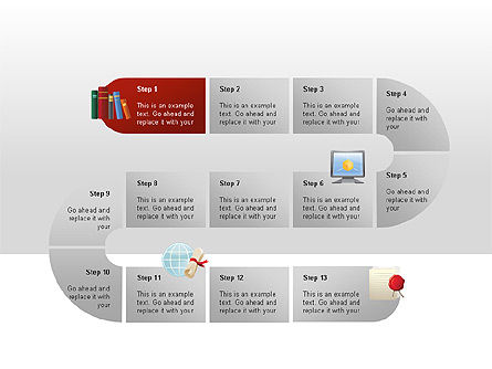 Diagramas de proceso, Diapositiva 2, 00288, Diagramas de proceso — PoweredTemplate.com